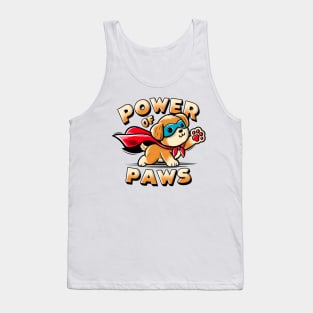 Cute cartoon dog with superhero cape Tank Top